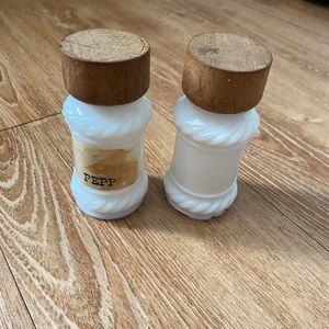 Vintage milk glass salt & pepper shakers